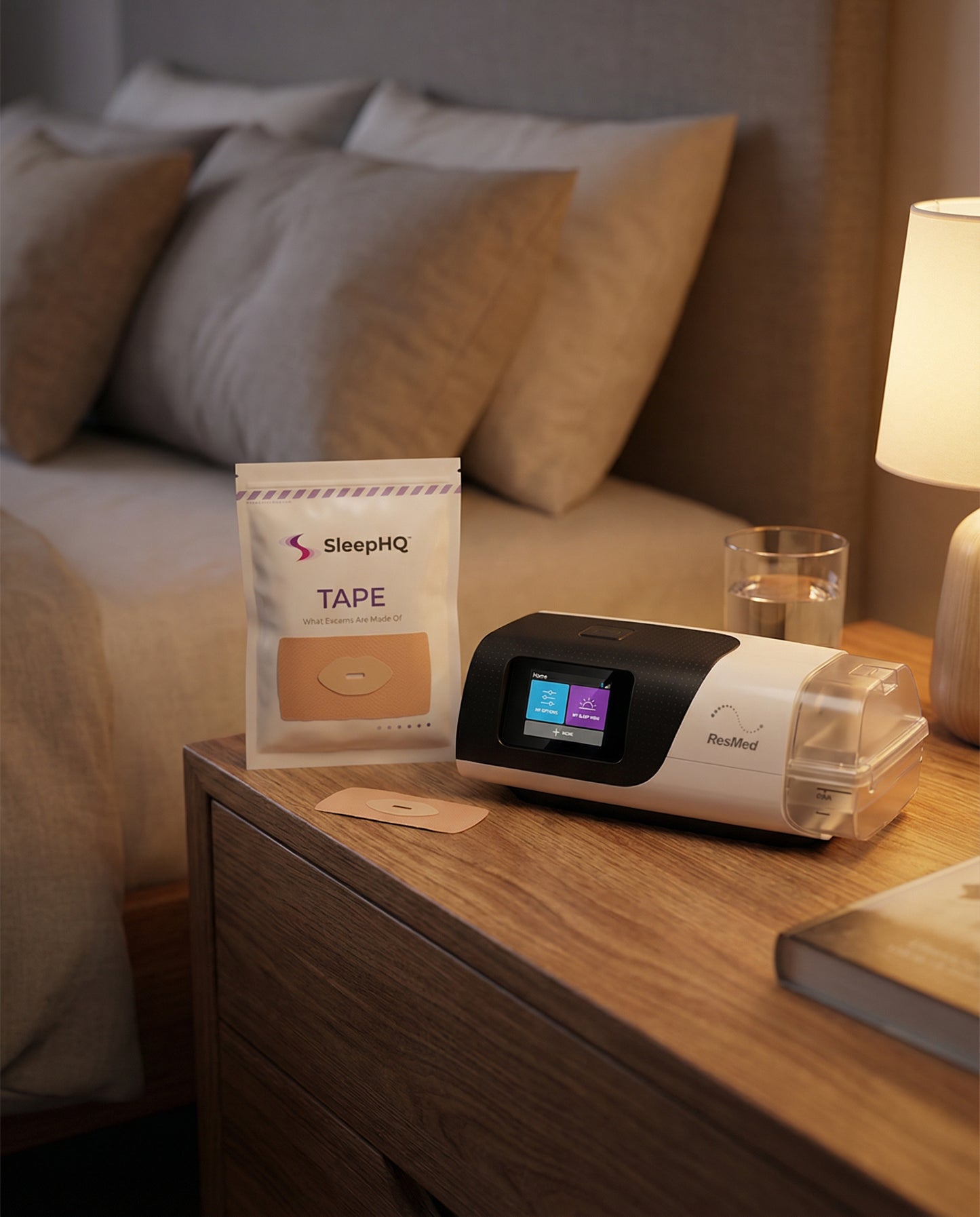 SleepHQ Anti-Snore Mouth Tape with Lip Shield